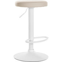 BARHOCKER Lederlook creme - Creme/Weiß, Textil/Metall (38.5/60/38.5cm) - CLP