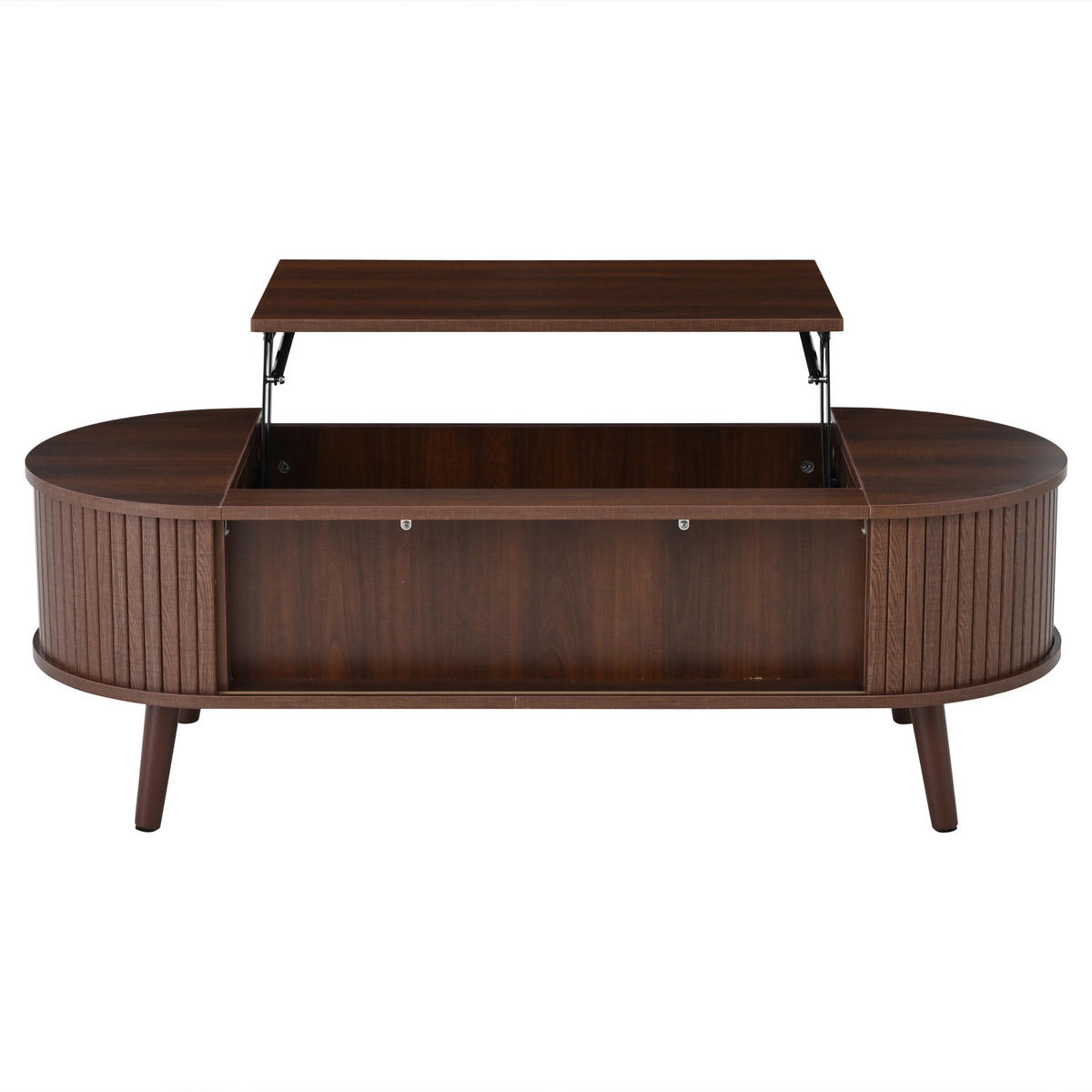 COUCHTISCH 120/50/39,5 cm in Nussbaum aus MDF mit Hubfunktion und Stauraum - Walnussfarben, Holz/Holzwerkstoff (50/120/53.5cm) - CHICFURN