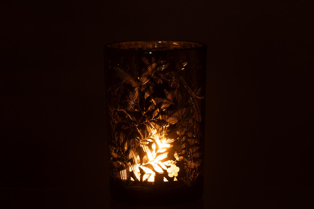 KERZENHALTER BLATTGLAS - Glas - Grün - L - Grün, Glas (12/18cm) - J-Line