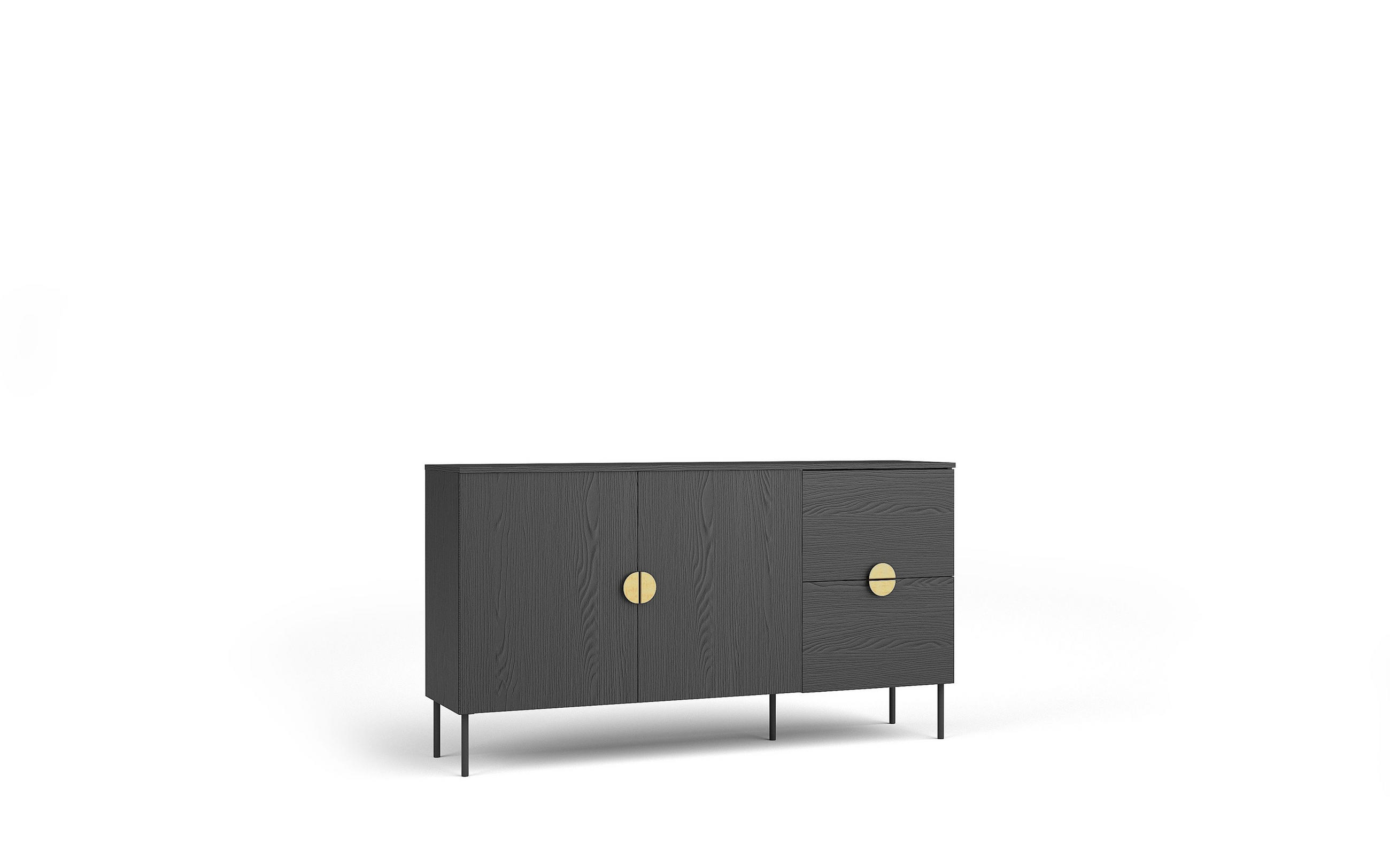 KOMMODE Graphitschwarz 160/88/40 - Graphitfarben, Holzwerkstoff (160/88/40cm) - RAUMHIRSCH FURNITURE