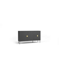 KOMMODE Graphitschwarz 160/88/40 - Graphitfarben, Holzwerkstoff (160/88/40cm) - RAUMHIRSCH FURNITURE