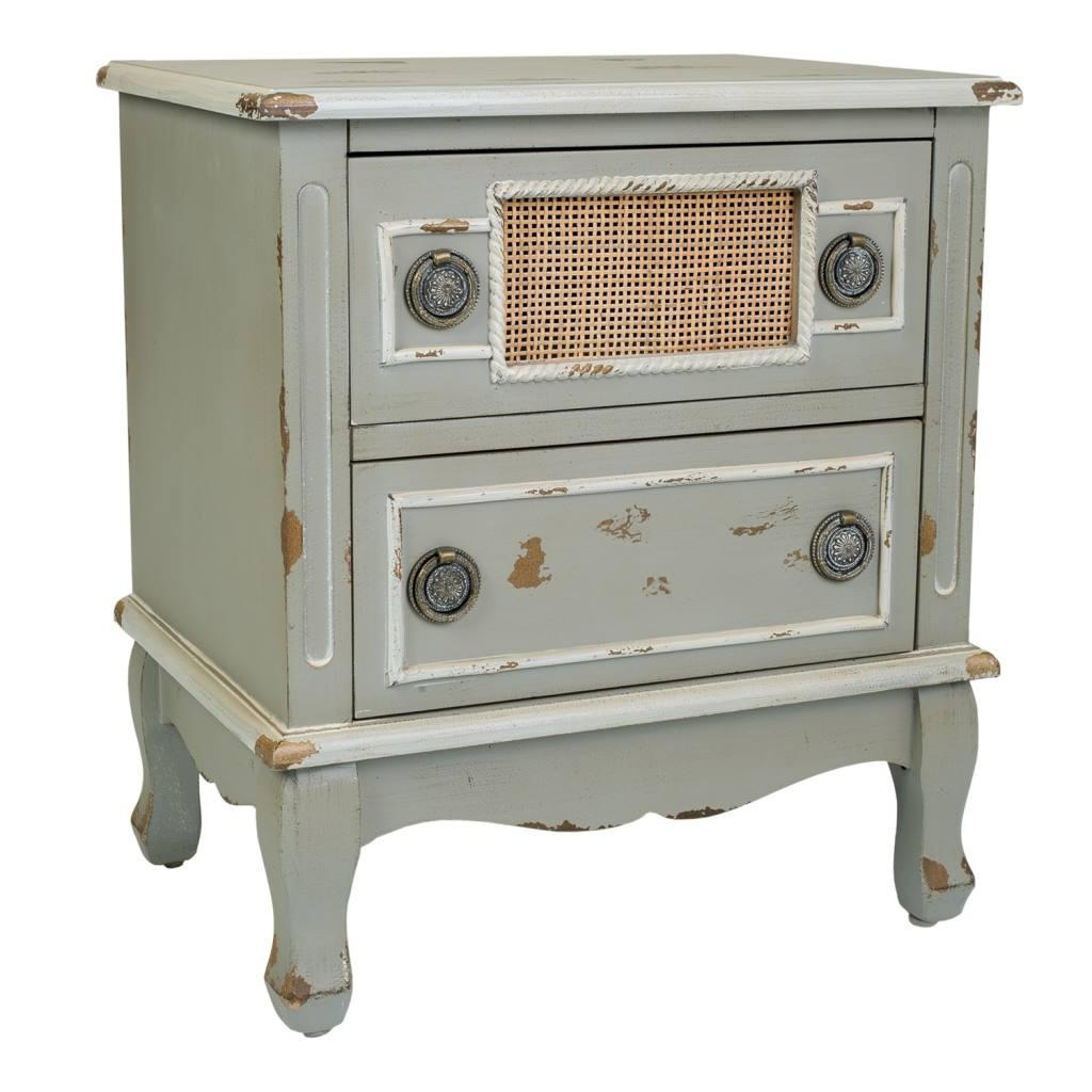 NACHTTISCH aus Holz und Gitter, 50x36x57cm - Grau, Metall (50/56.5/36cm) - Wanderlust