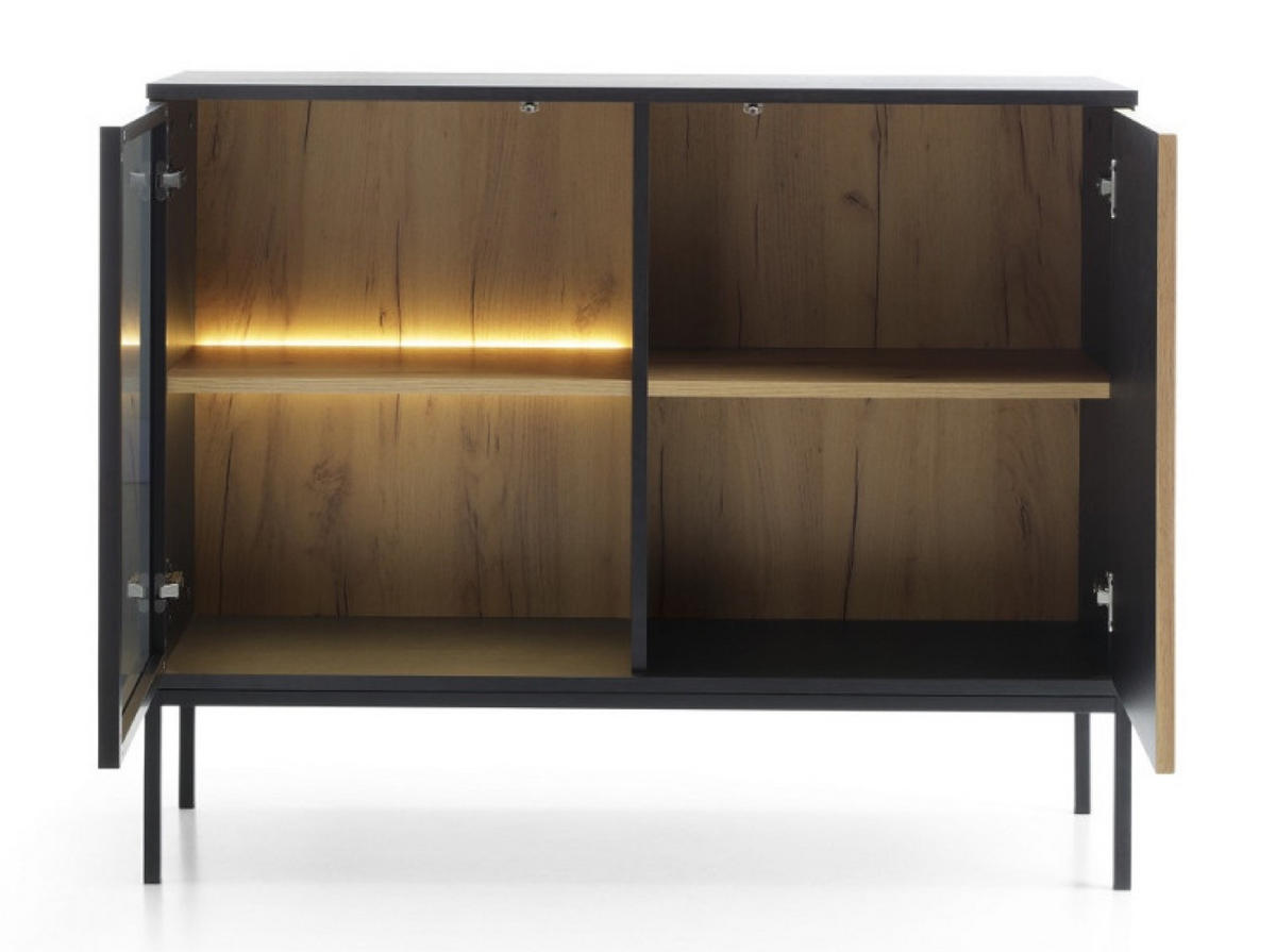 SIDEBOARD Transparent SANTI K104 Mit LED-Beleuchtung - Multicolor, Holzwerkstoff (104/83/39cm) - Sepro Meble
