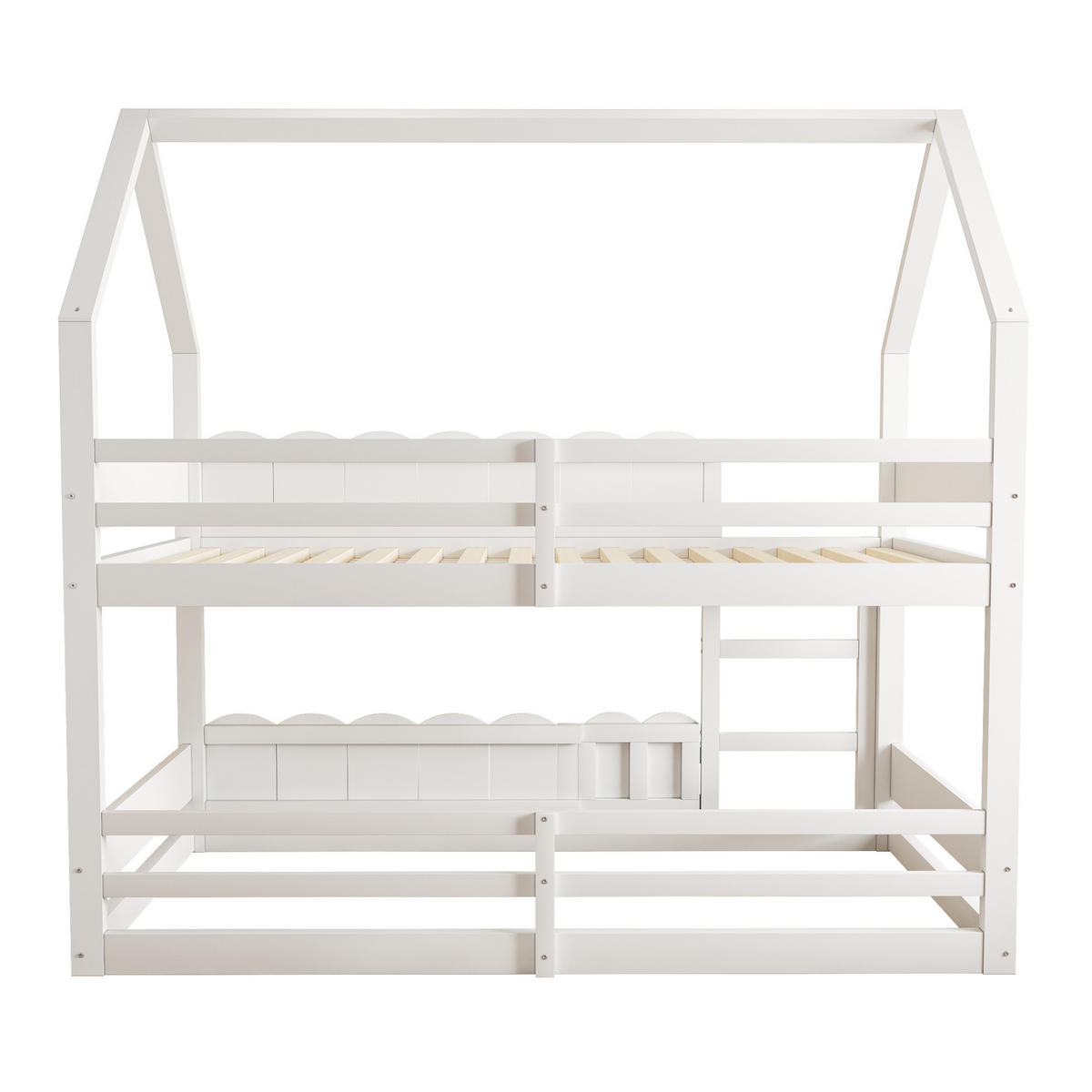 ETAGENBETT im Hausdesign 90x200 cm Holz Weiß - Weiß, Holzwerkstoff (90/200cm) - Beauniv
