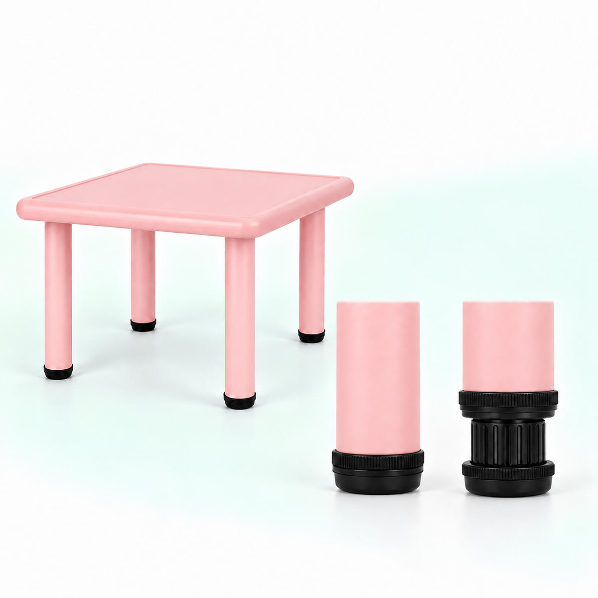 KINDERTISCH Rosa Indoor Outdoor Kunststoff Aluminium 52x62 cm - Pink, Kunststoff/Metall (62/52/62cm) - Relaxdays