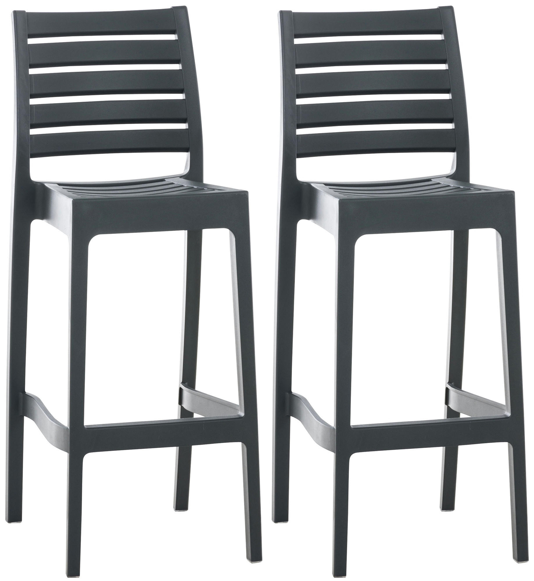 BARHOCKER 2er Set Kunststoff dunkelgrau - Dunkelgrau, Kunststoff (45/105/51cm) - CLP