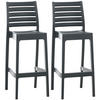 BARHOCKER 2er Set Kunststoff dunkelgrau - Dunkelgrau, Kunststoff (45/105/51cm) - CLP