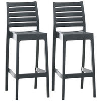 BARHOCKER 2er Set Kunststoff dunkelgrau - Dunkelgrau, Kunststoff (45/105/51cm) - CLP
