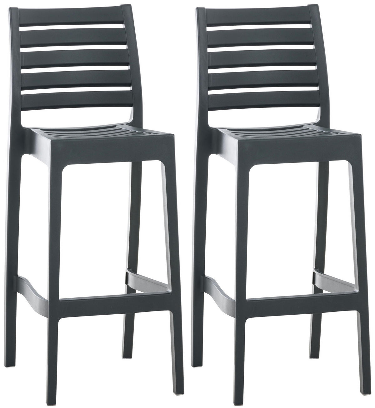 BARHOCKER 2er Set Kunststoff dunkelgrau - Dunkelgrau, Kunststoff (45/105/51cm) - CLP
