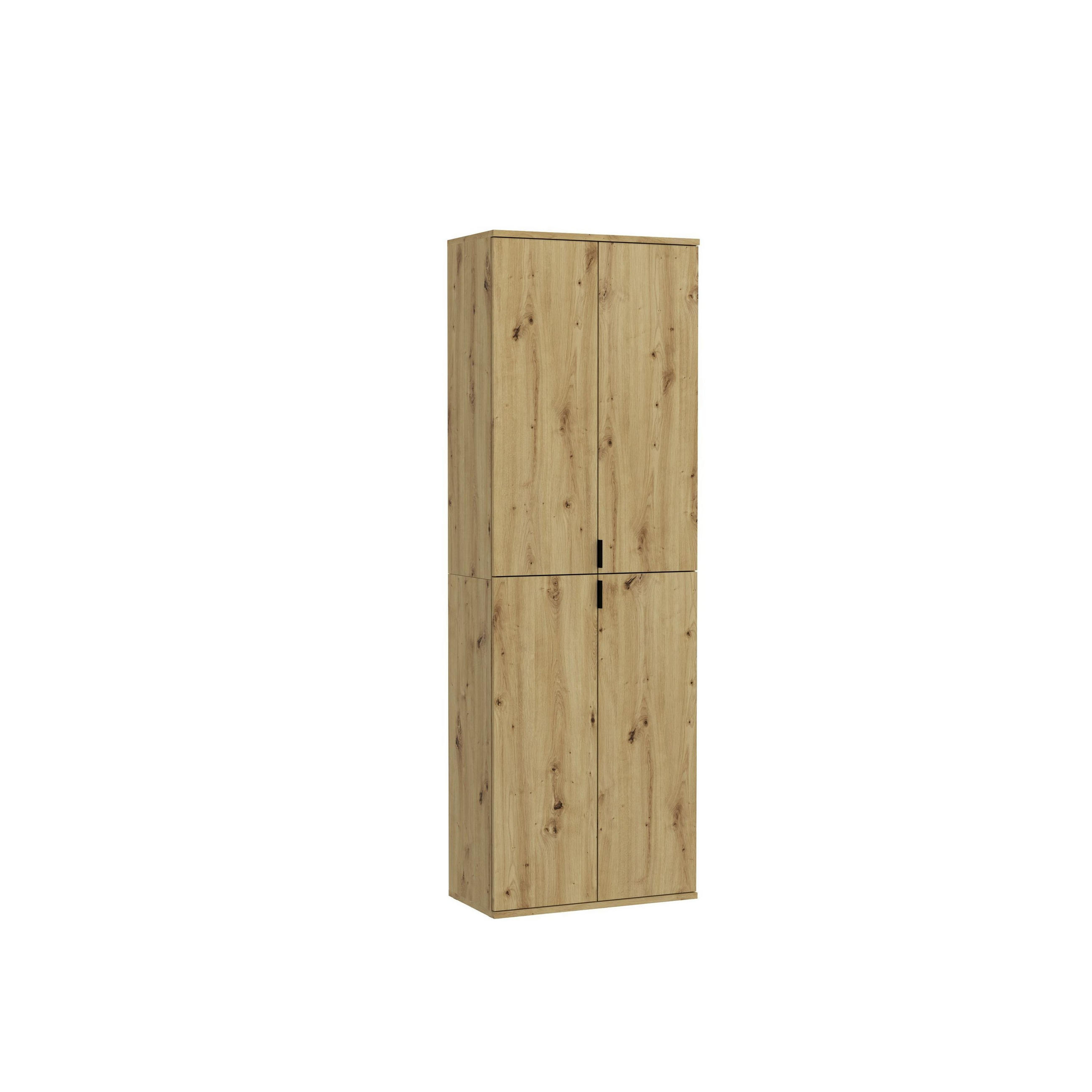 HOCHSCHRANK Projekt X Garderobe in Artisan Eiche Nachbildung B/H/T: 61x193x34 cm - Eiche Artisan, Holzwerkstoff (61/193/34cm)