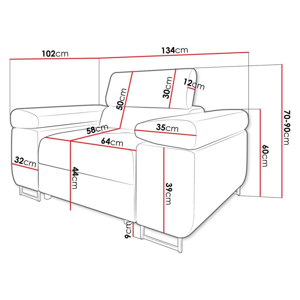 Thumbnail - Mirjan24 Sessel, Hellgrau, Textil, 1-Sitzer, Rechteckig, 134x90x102 cm, Wohnzimmer, Sessel, Polstersessel