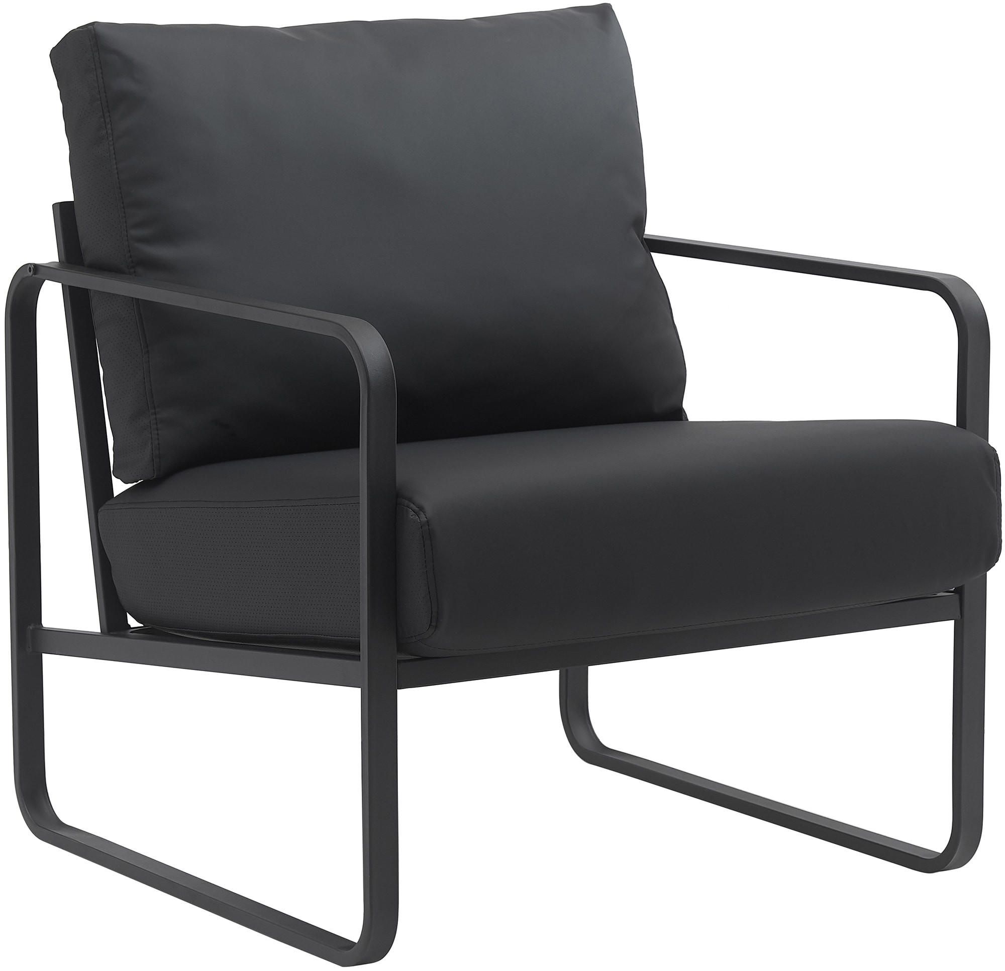 SESSEL Lederlook schwarz - Schwarz, Textil/Metall (70/82/74cm) - CLP