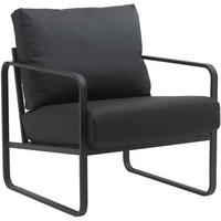 SESSEL Lederlook schwarz - Schwarz, Textil/Metall (70/82/74cm) - CLP