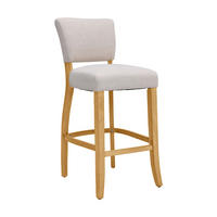 BARHOCKER 47/52.5/105.5 cm 2er-Set Rückenlehne Massivholzrahmen Leinen Beige Braun - Beige/Braun, Holz/Textil (47/105.5/52.5cm) - Livingandhome
