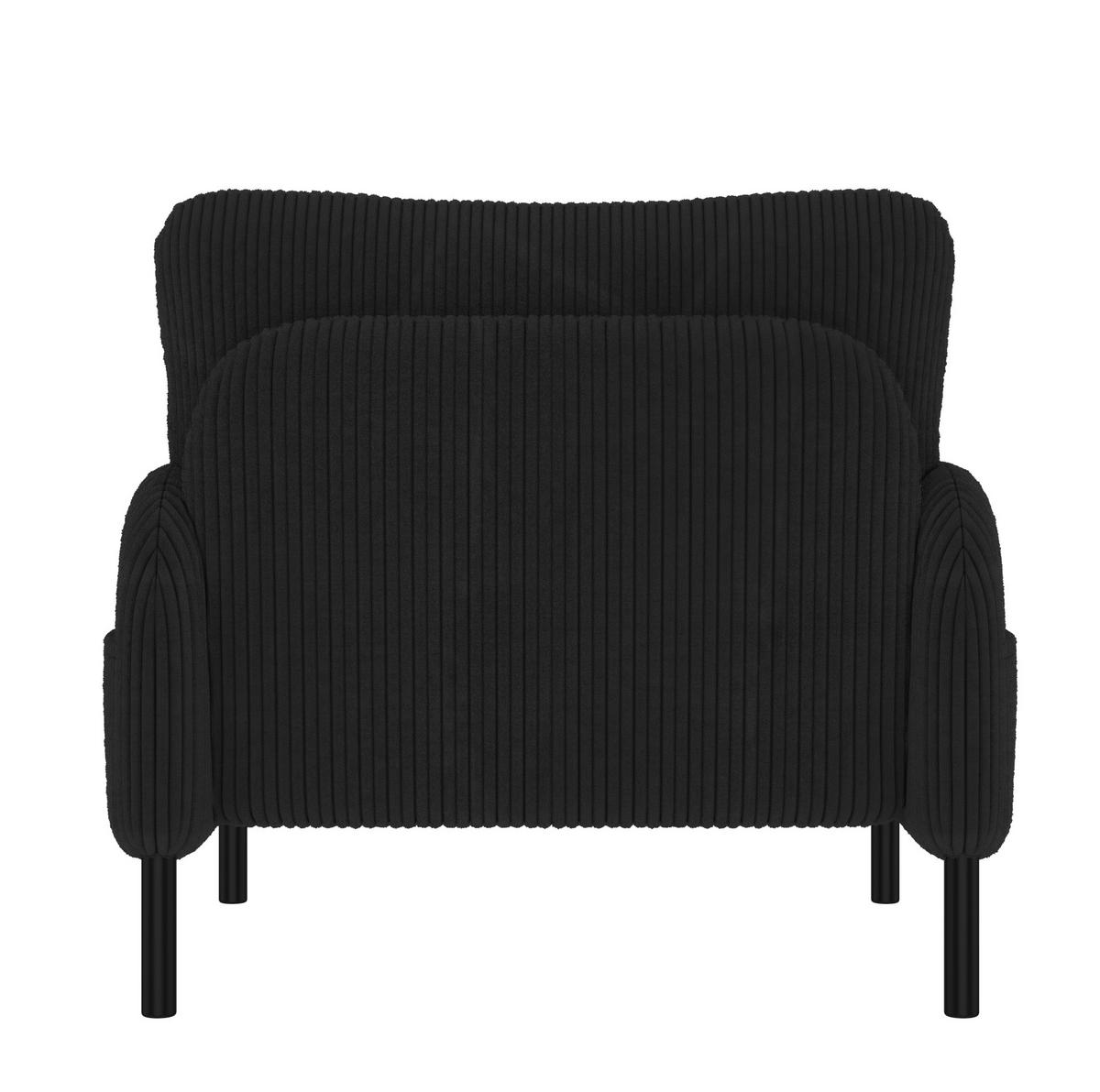 SESSEL 67/75/79 cm in Schwarz aus Cord mit Seitentasche - Schwarz, Textil (67/79/75cm) - BEAOK