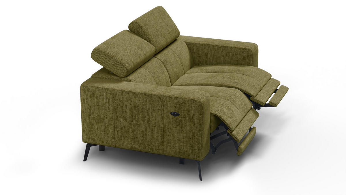 RELAXSOFA MORELLO 2-Sitzer, olive, 2 x Relax Zero Gravity - Olivgrün, Holz/Textil (164/82/103cm) - Courtois Laville