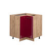 ECKUNTERSCHRANK Fame-Line Bordeaux Hochglanz 80.5 cm ohne AP - Bordeaux/Eiche Wotan, Holzwerkstoff (80.5/82/51.6cm) - Vicco