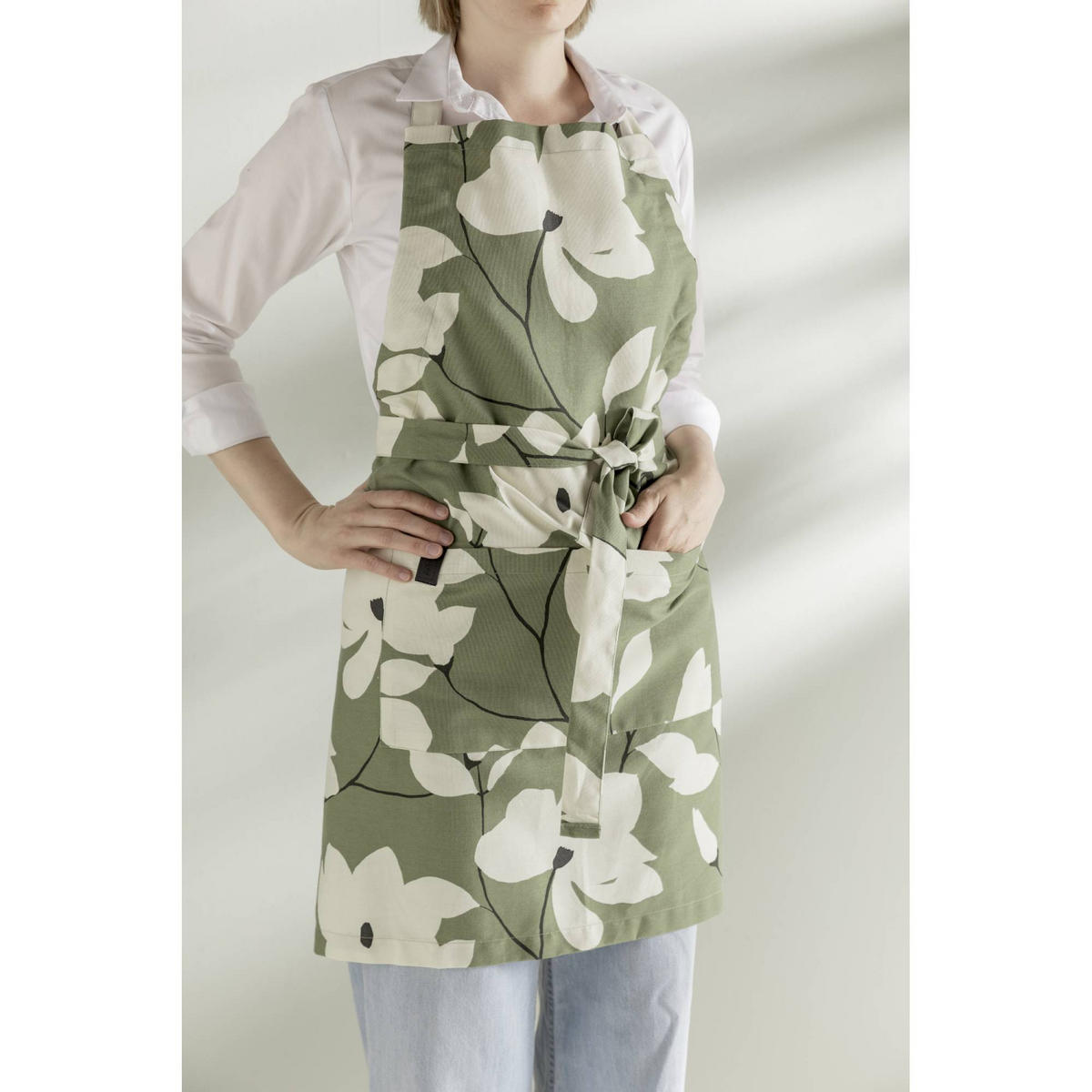 ZÁSTERA FLEUR - zelená, textil (85/85cm) - Schöner Wohnen