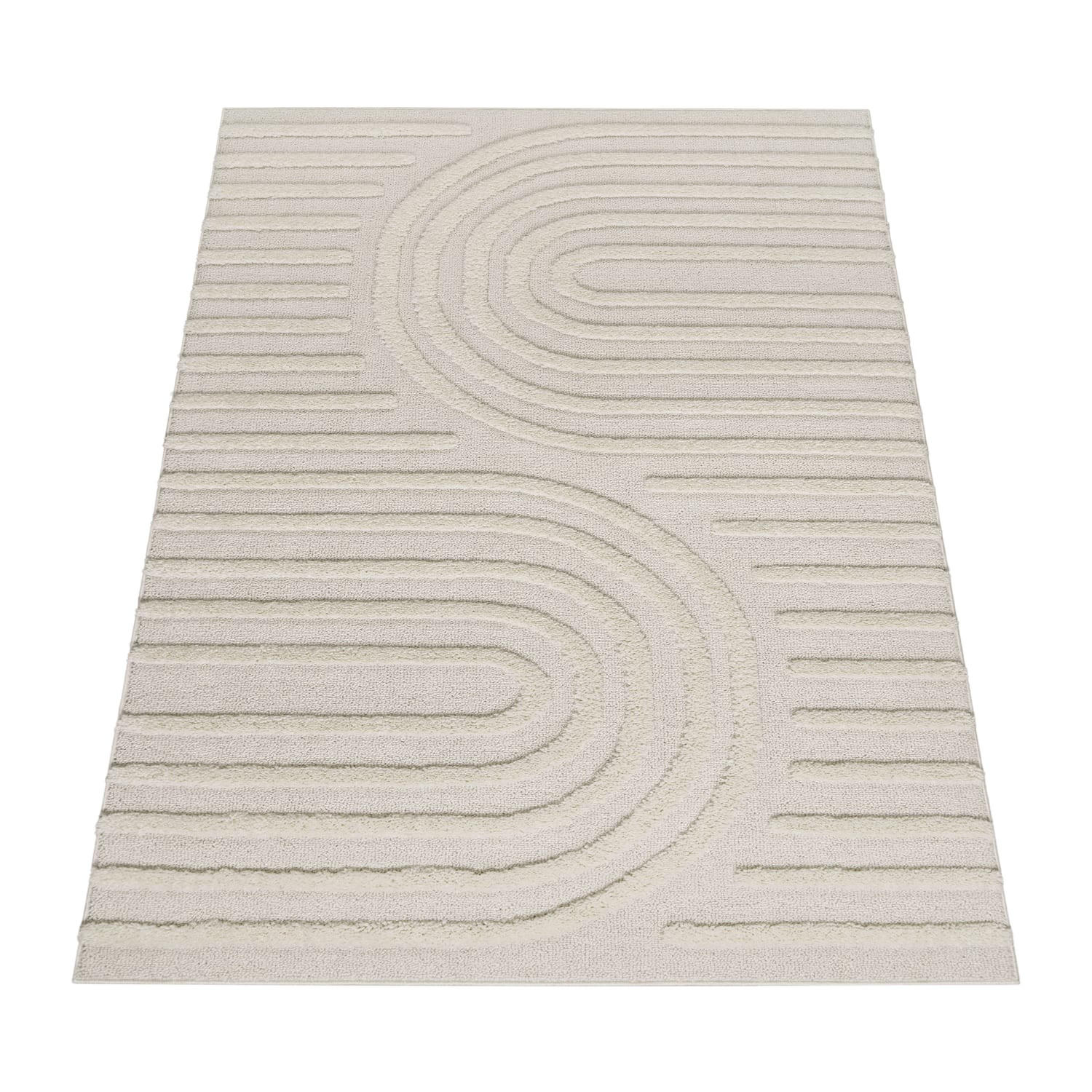 HOCHFLORTEPPICH, mit 3D-Struktur, aus Polypropylen, Florhöhe 30 mm, Creme, 120 x 160 cm - Beige, Textil (120/160cm) - KADIMA DESIGN