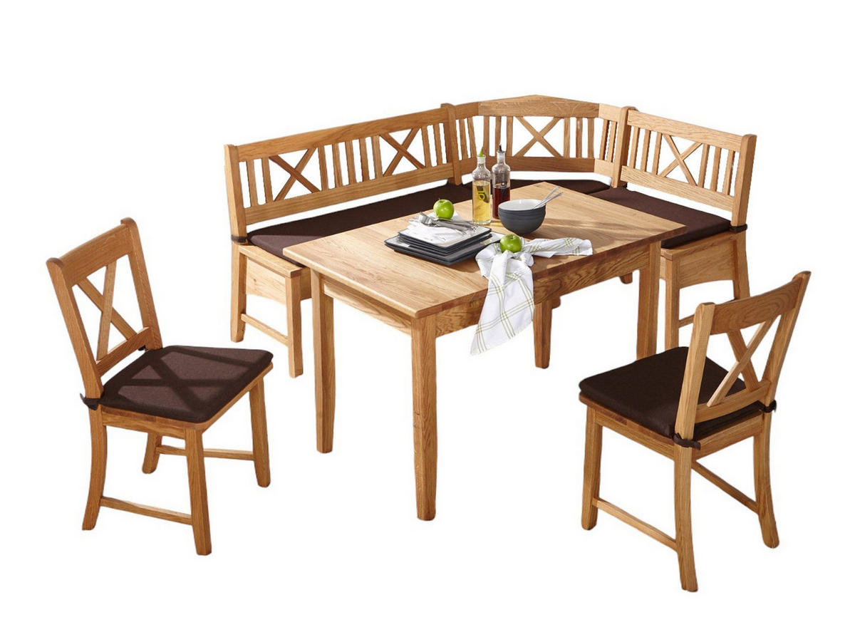 ECKBANKGRUPPE im Landhausstil Damaris Massivholz Wildeiche/Braun - Wildeiche/Braun, Holz (179/1/139cm) - 58aufmkessel