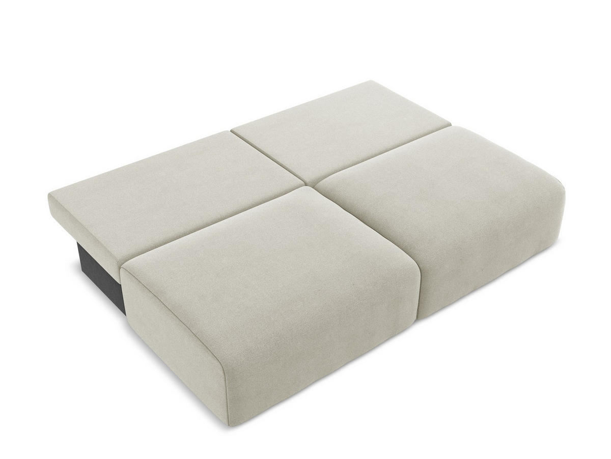 3-SITZER SOFA mit Schlaffunktion Strukturstoff Stoff Beige - Beige/Creme, Kunststoff/Textil (216/79/102cm) - Makamii