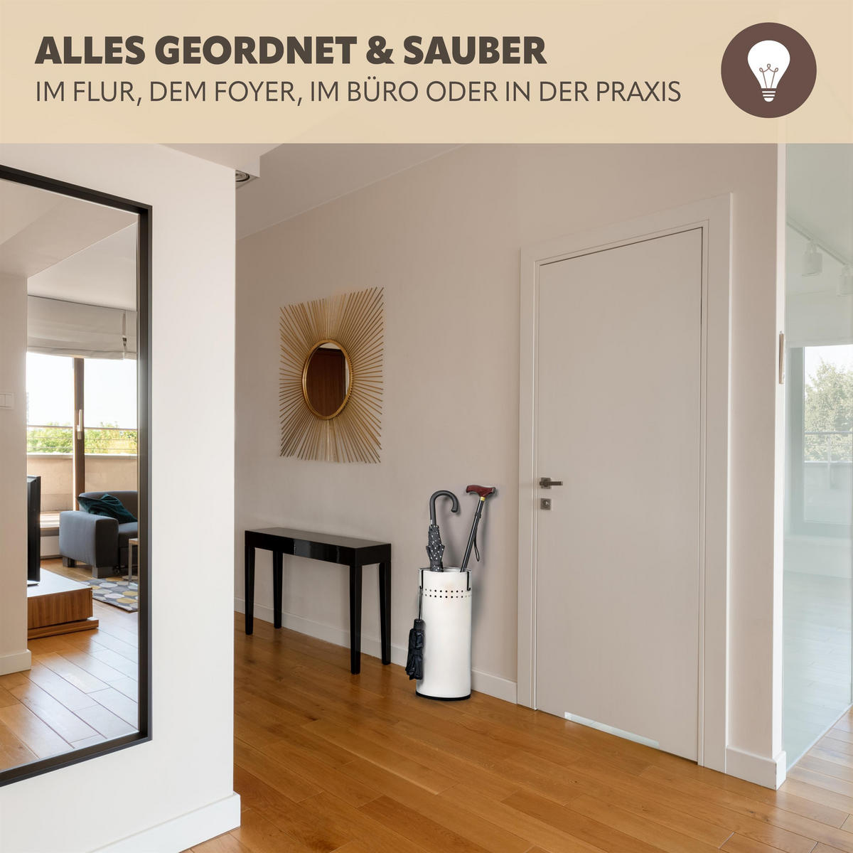 SCHIRMSTÄNDER, mit Abtropfschale, Metall, weiß - Weiß, Metall (22/50.5/22cm) - bremermann