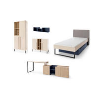 JUGENDZIMMER-SET SORENTO A 5-teilig in Sandbeige/Geölte Eiche/Royalblau - Eichefarben/Beige, Holzwerkstoff (546/212/195cm) - Deine Möbel 24