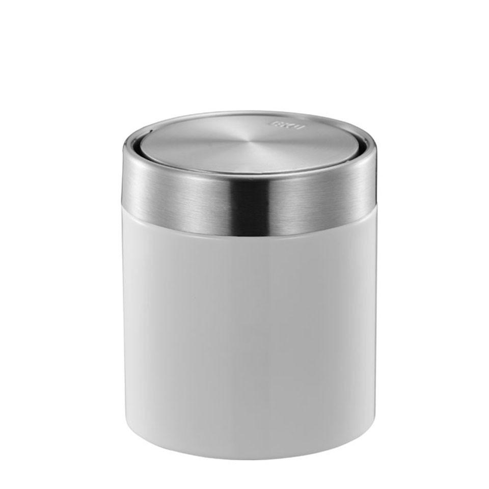 MÜLLEIMER 1,5 Liter 13,8x12 cm Edelstahl & Weiß - Weiß, Metall (12/13.8/12cm) - PROREGAL