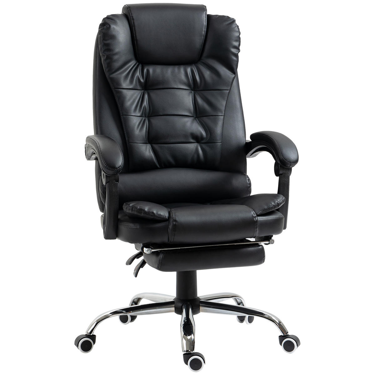 CHEFSESSEL DE-11678 neigbar mit Fußstütze Schwarz - Schwarz, Metall (69/117/64.5cm) - ComfortXL