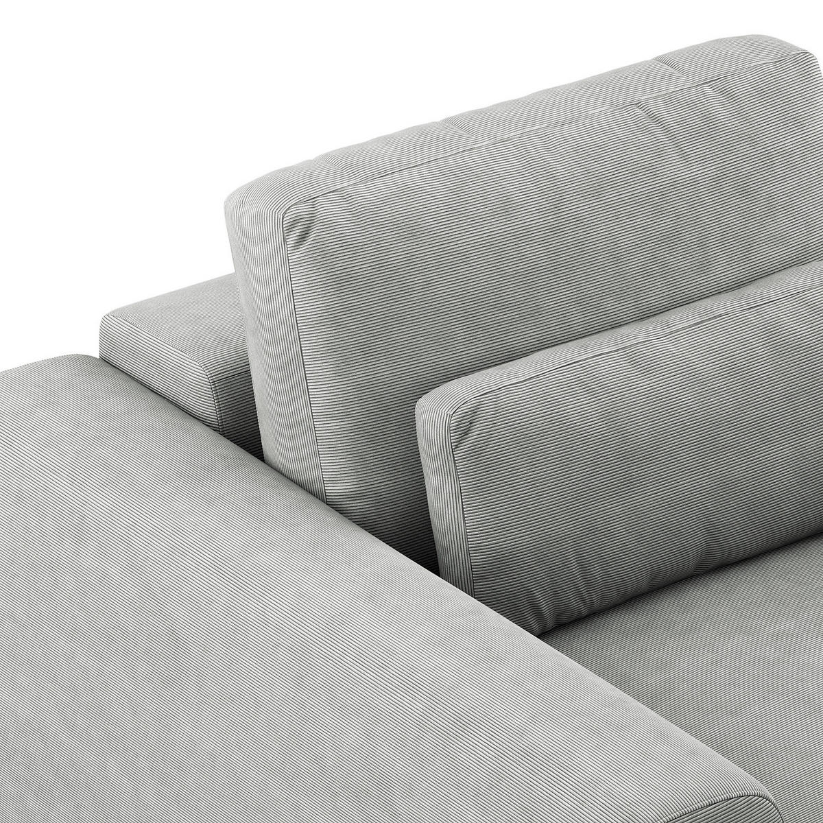 ECKSOFA mit XXL-Longchair - Schwarz/Grau, Kunststoff/Textil (323/182cm) - home24