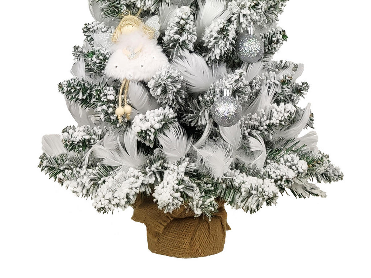 WEIHNACHTSORNAMENTE 12er-Set Ornamente silber mit Glitzer 4 cm - Silberfarben, Kunststoff (4/4/4cm) - LAALU