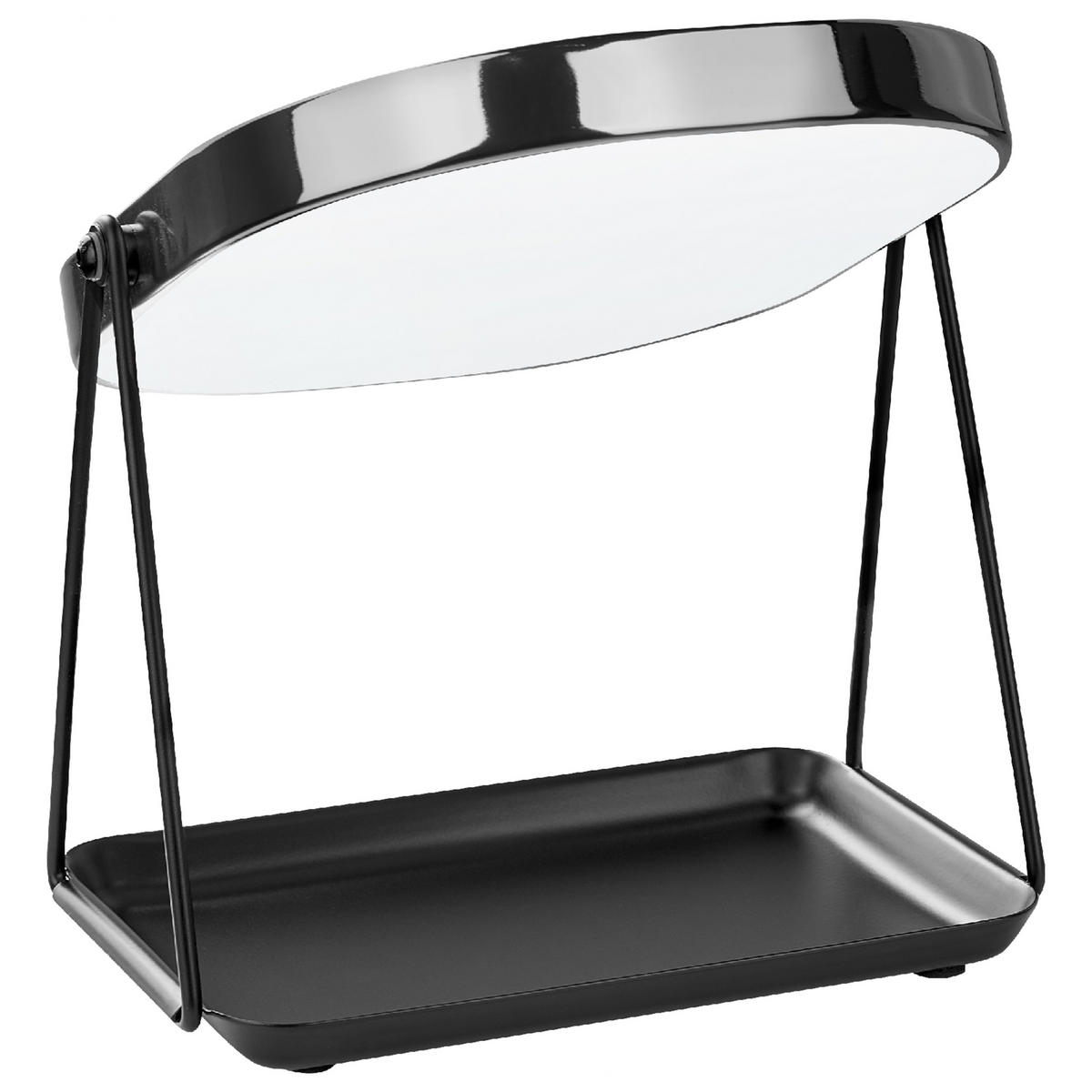 KOSMETIKSPIEGEL 20/22 cm Schwarz Correze - Schwarz, Metall (31/15/24cm) - Beliani