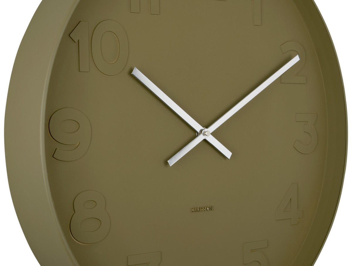 WANDUHR Mr. Green Numbers Ø51 cm - Grün, Metall (51/51/7cm) - Karlsson