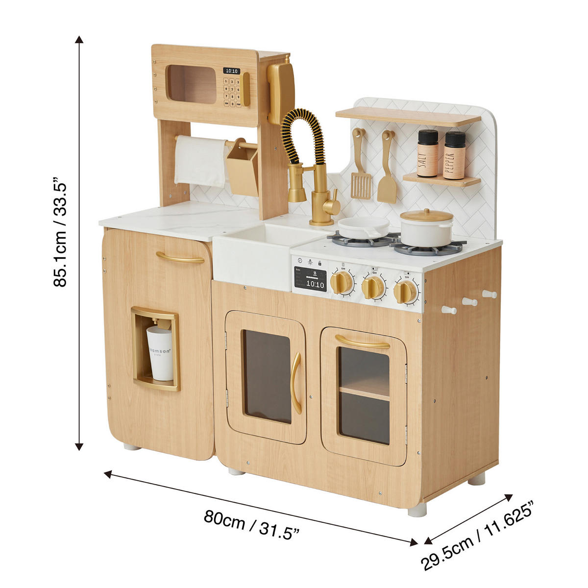 KINDERKÜCHE Cyprus Eiche - Beige, Holzwerkstoff (80/30/85cm) - Teamson Kids