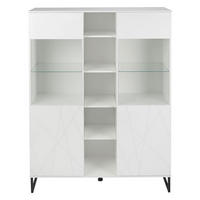 VITRINENSCHRANK weiß - Weiß, Holzwerkstoff (129/168/42cm) - ebuy24