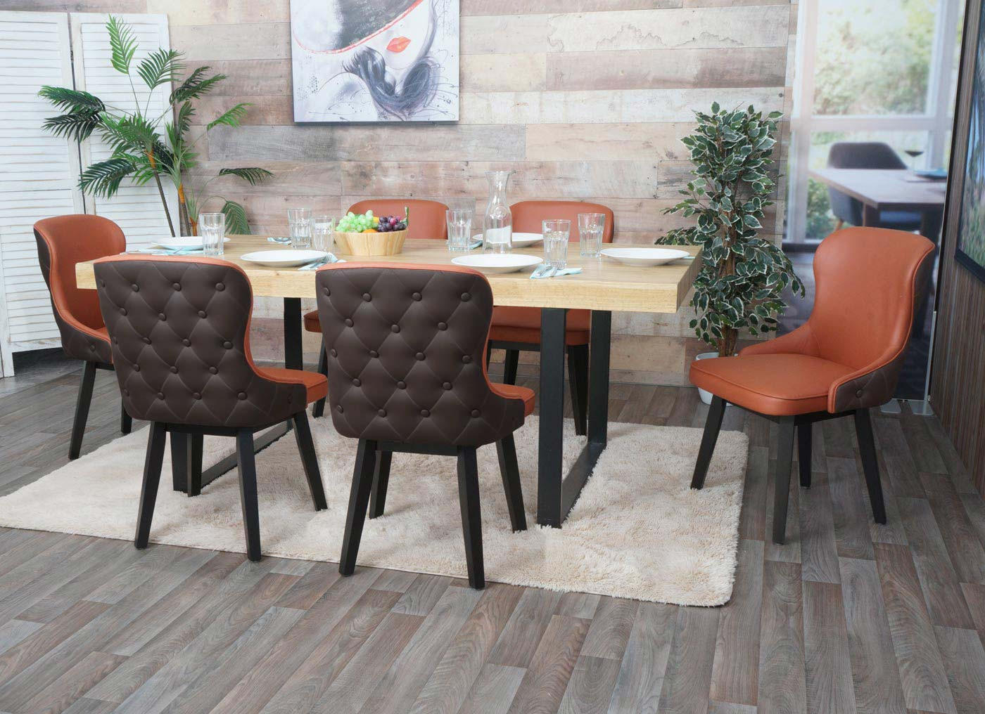 ESSZIMMERSTUHL Rotbraun, Braun 2er-Set - Rotbraun/Braun, Textil (53/86/53cm) - MCW