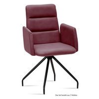 ARMLEHNSTUHL (2er-Set) Devora 52x92x60 Schwarz/Marsala - Brombeere/Schwarz, Kunststoff (60/92/52cm) - 58aufmkessel