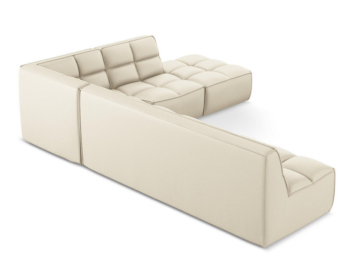 ECKSOFA Beidseitig Kunstleder Beige - Beige/Creme, Leder/Kunststoff (308/258cm) - Makamii