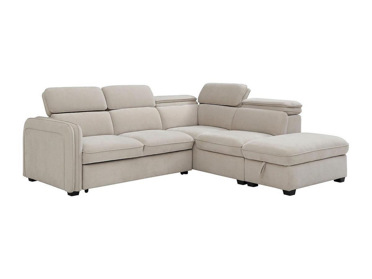 SCHLAFSOFA - 5 Personen - Stoff - Beige - Beige, Textil (255/80/230cm) - Vente-Unique