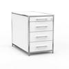 BÜRO-STANDCONTAINER Holz, 80 cm, 4 Schubladen, Weiß - Chromfarben/Silberfarben, Holzwerkstoff/Metall (80/61/80cm) - Versee