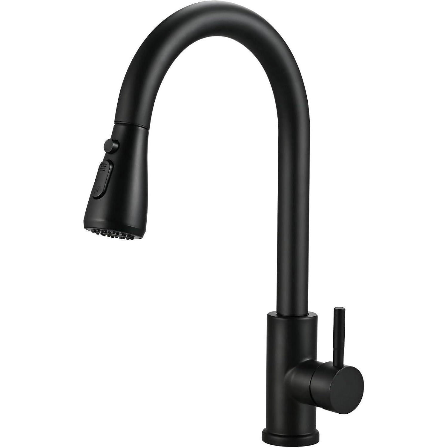 KÜCHENARMATUR Schwarz Ausziehbar 360° Drehbar 3 Modi Edelstahl - Schwarz, Metall (40/20.5/25.5cm)