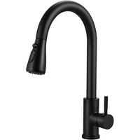 KÜCHENARMATUR Schwarz Ausziehbar 360° Drehbar 3 Modi Edelstahl - Schwarz, Metall (40/20.5/25.5cm)