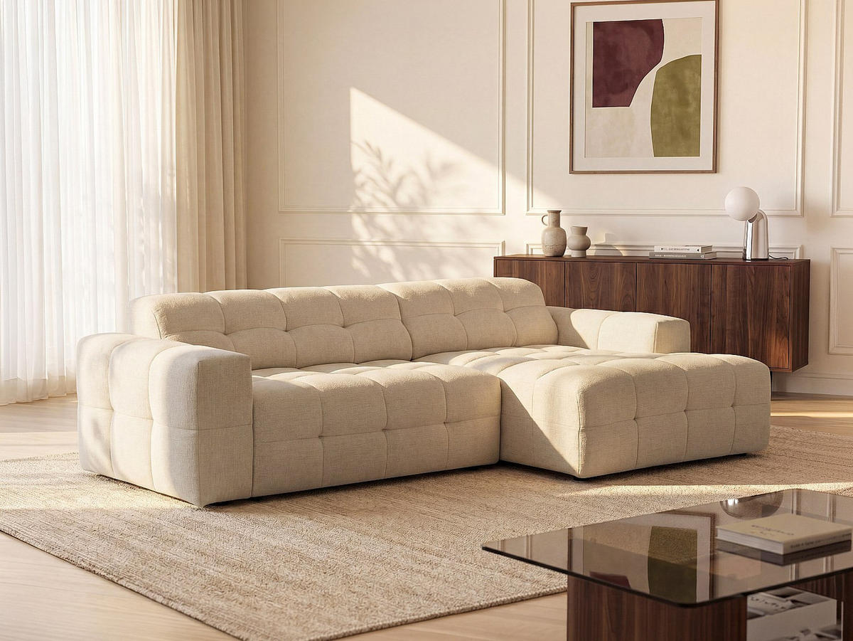 RELAXSOFA - 4 Personen - stoff - beige Vikono - Beige, Kunststoff/Textil (268/77/157cm) - Vente-Unique