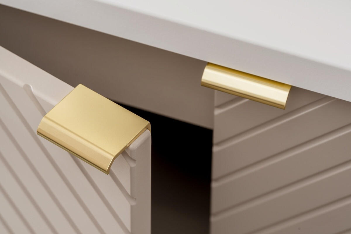 WASCHTISCHUNTERSCHRANK 60 cm 2Teile - Viva Cashmere V BM283 in Kaschmir Matt/ Weiß Matt - Kaschmir/Weiß, Holz (60/57/40cm)