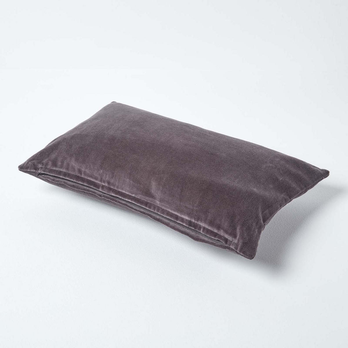 KISSENHÜLLE Baumwollsamt anthrazit 30/50 cm - Anthrazit, Textil (30/50cm) - Homescapes