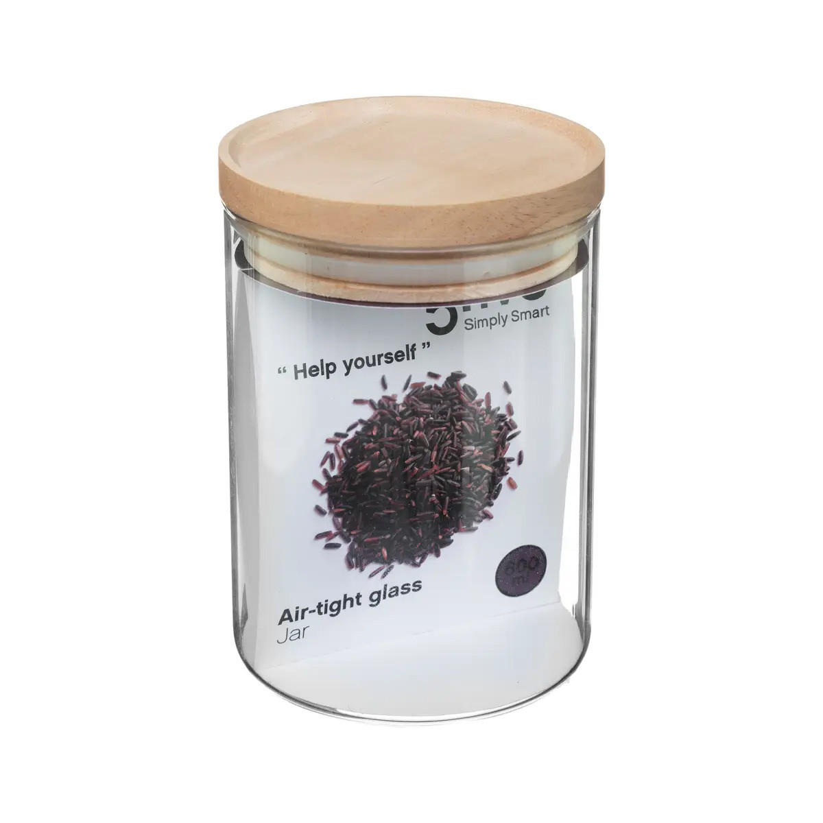 VORRATSGLAS mit Holzdeckel 600 ml 10/10/14 cm - Transparent, Glas (0.6L) - Secret de Gourmet
