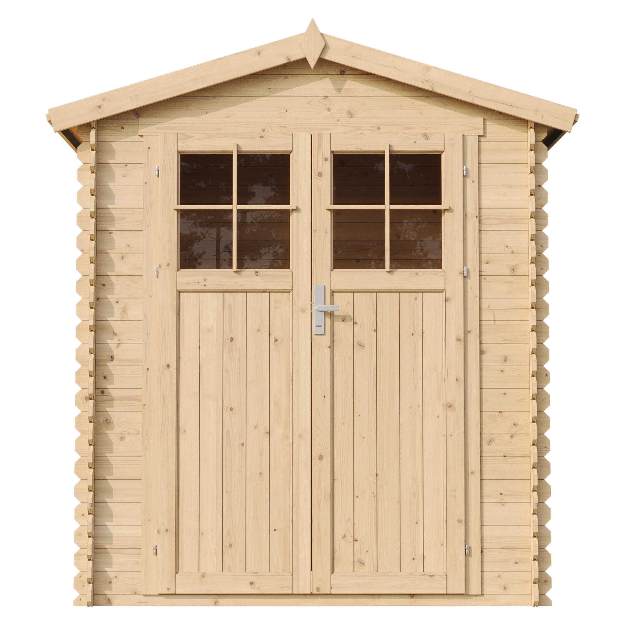 GARTENHAUS aus Holz - B196xL136xH218 cm/ 1.98 m2 - M367F - Beige, Holz (180/218/136cm) - Timbela