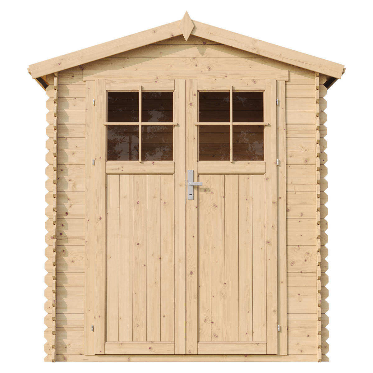 GARTENHAUS aus Holz - mit imprägniertem Boden B196xL136xH218 cm/ 1.98 m2 - M367F+M367G - Beige, Holz (180/224/136cm) - Timbela