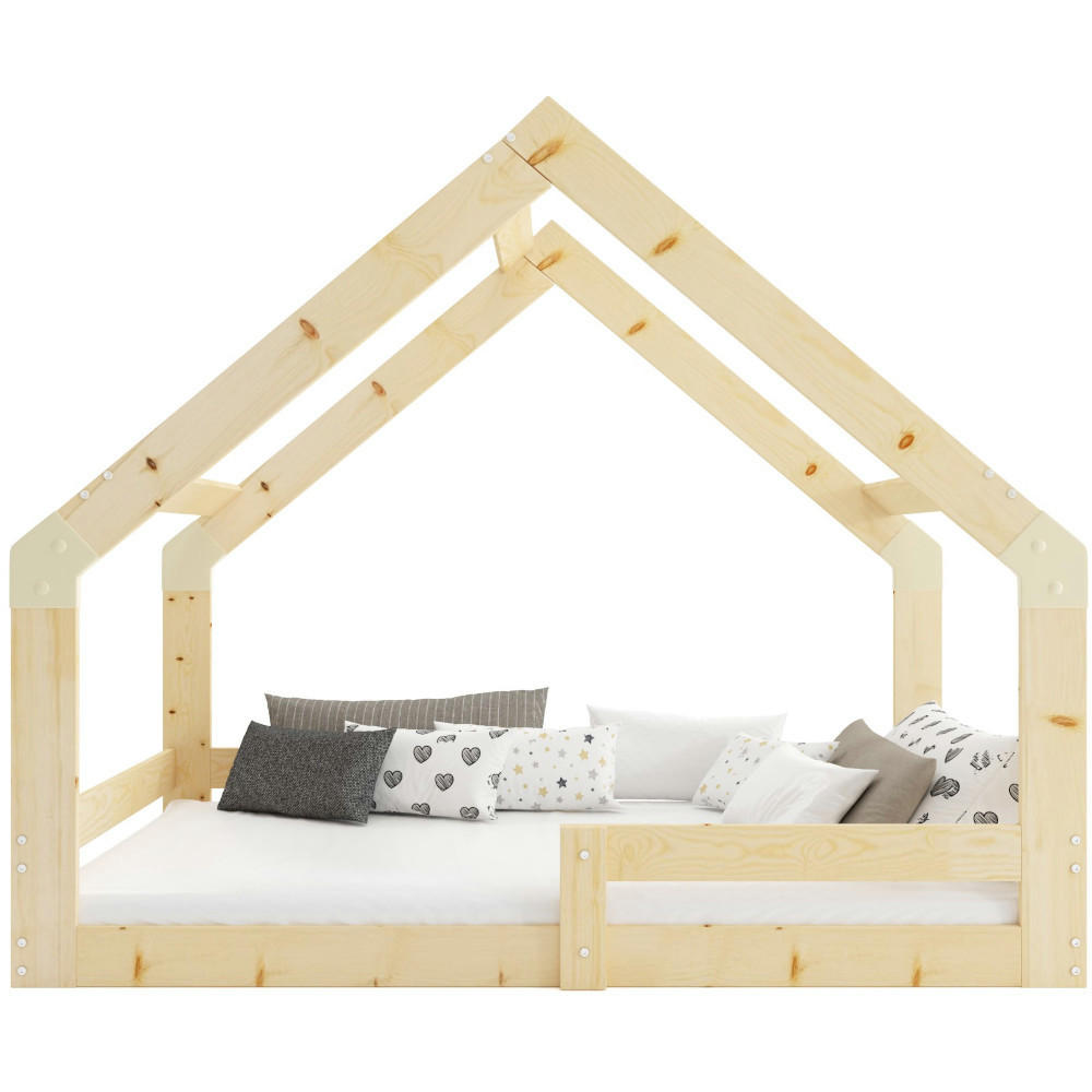 HAUSBETT Kinderbett 160x80cm aus Kiefernholz - Naturfarben, Holz (80/160cm) - Interbeds