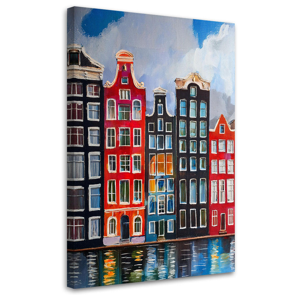 WANDBILD architektur gemalte stadt - Multicolor, Textil (40/60cm) - Feeby